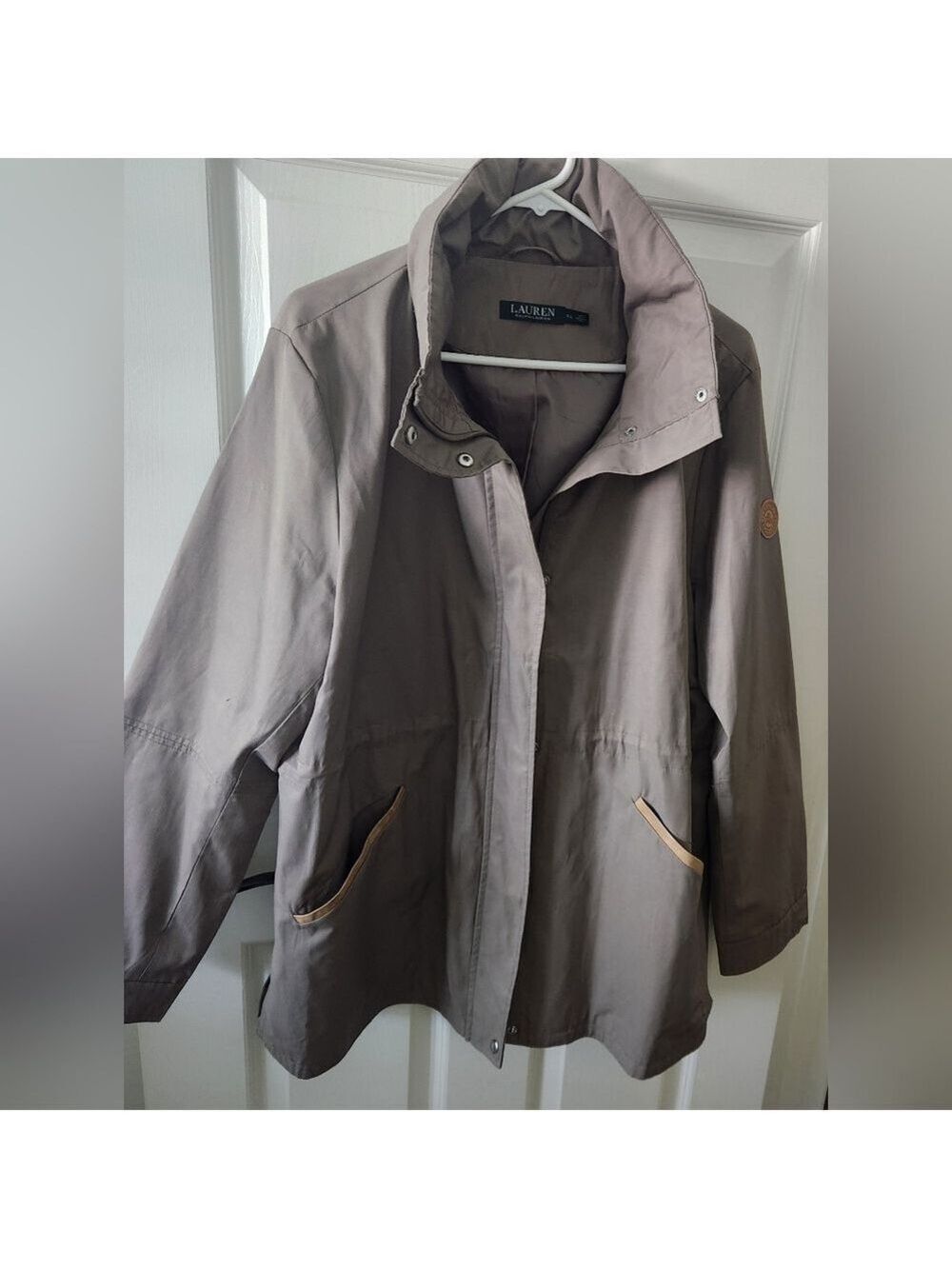 NWOT Lauren Ralph Lauren Jacket Womens X- Large Olive Hooded Anorak Parka Lined